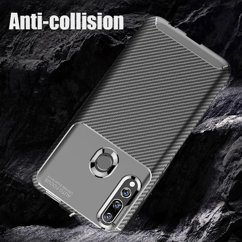 Armor Case For Huawei Y9 Prime 2019 Carbon Fiber Full Protection Soft silicone TPU Back Cover |