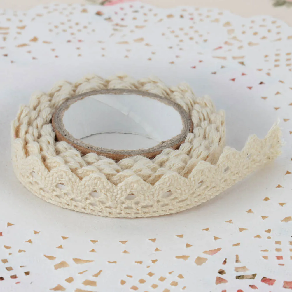 Модная клейкая ткань хлопок кружевная лента для DIY украшения Канцелярские Клейкие Ленты подарки