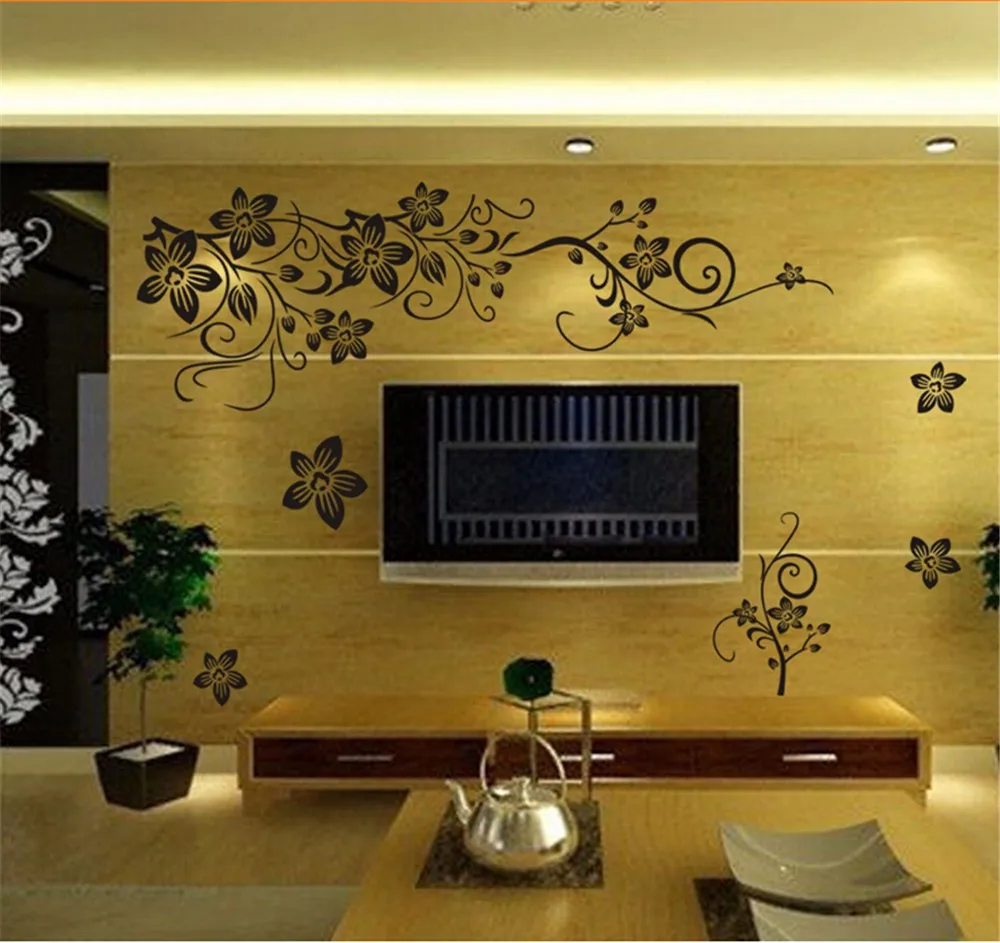 130X80CM Ka To Branch бабочка цветок лоза настенный стикер декор для стен спальни DIY