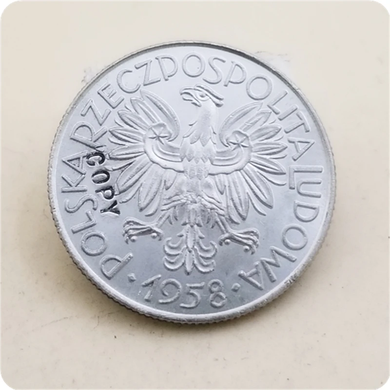 Копия 1958 Польша 1 монета с узором злотого копия памятных монет-копия монет медаль