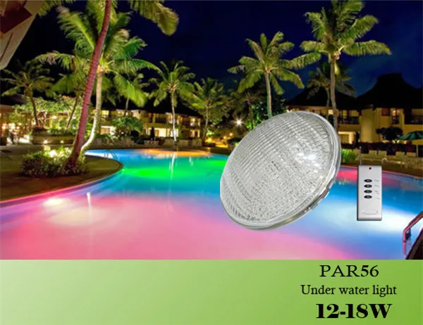 Подводный светильник для бассейна PAR56 LED 18 Вт 12 В RGB IP68 на открытом воздухе для рыбалки, фонтана и пруда.