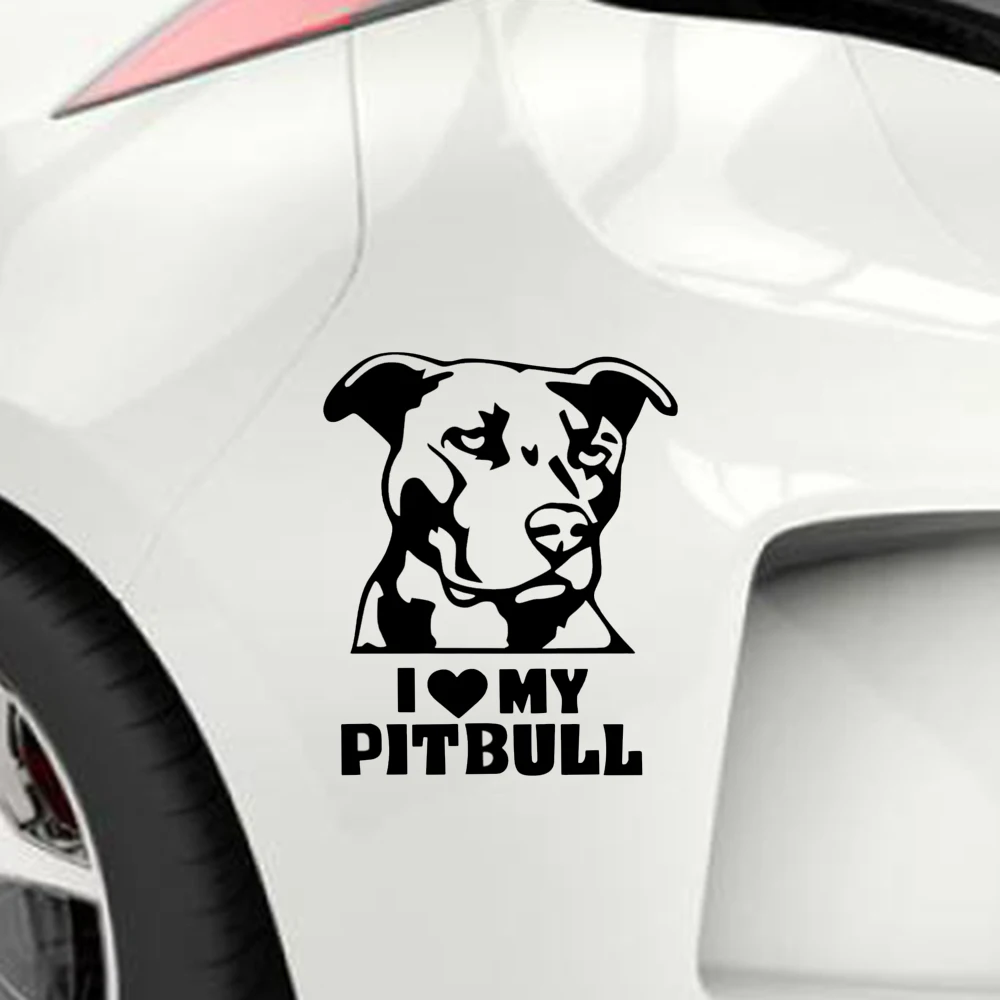 15 5x13 см Виниловая наклейка с надписью I LOVE MY PITBULL водонепроницаемые декоративные