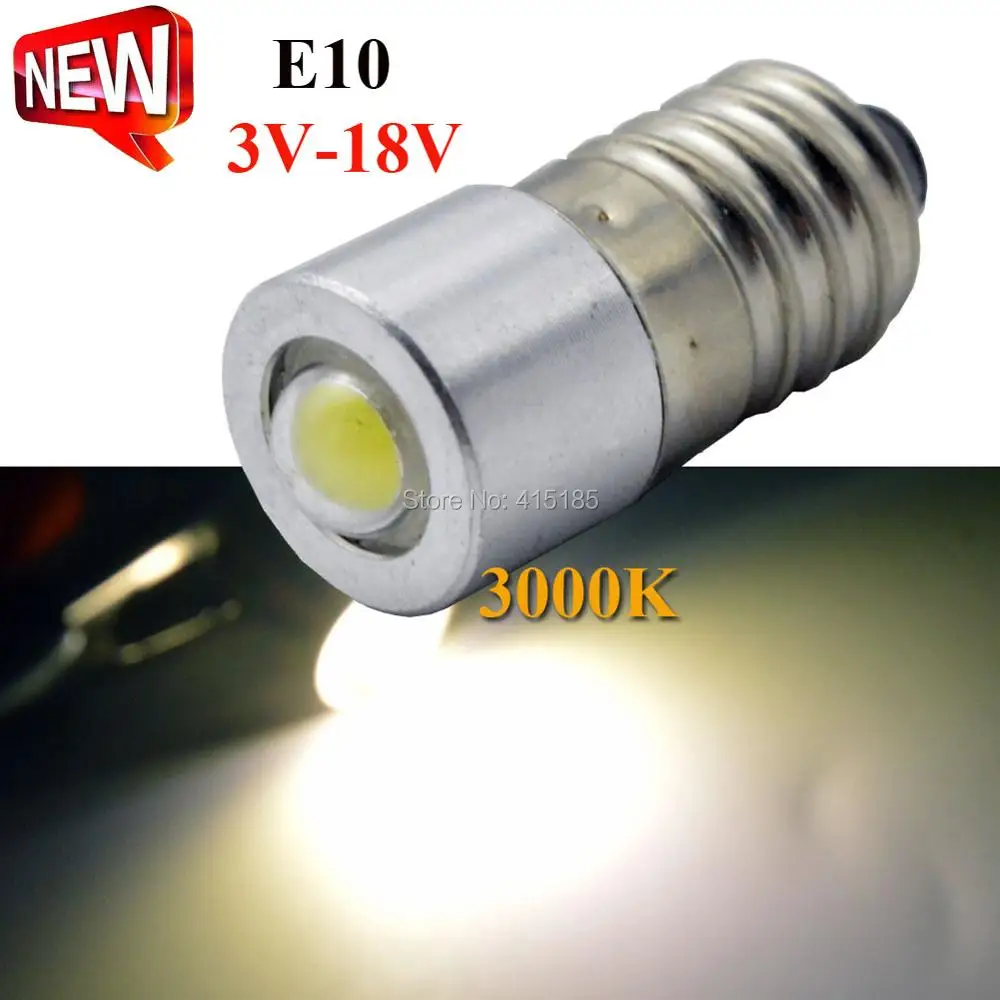 1 шт. положительный земли E10 COB инструмент светодиодная лампочка 3 V 6 V 9 V 12 V 18 V фонарик вспышки света замена 1 W светодиодные лампы