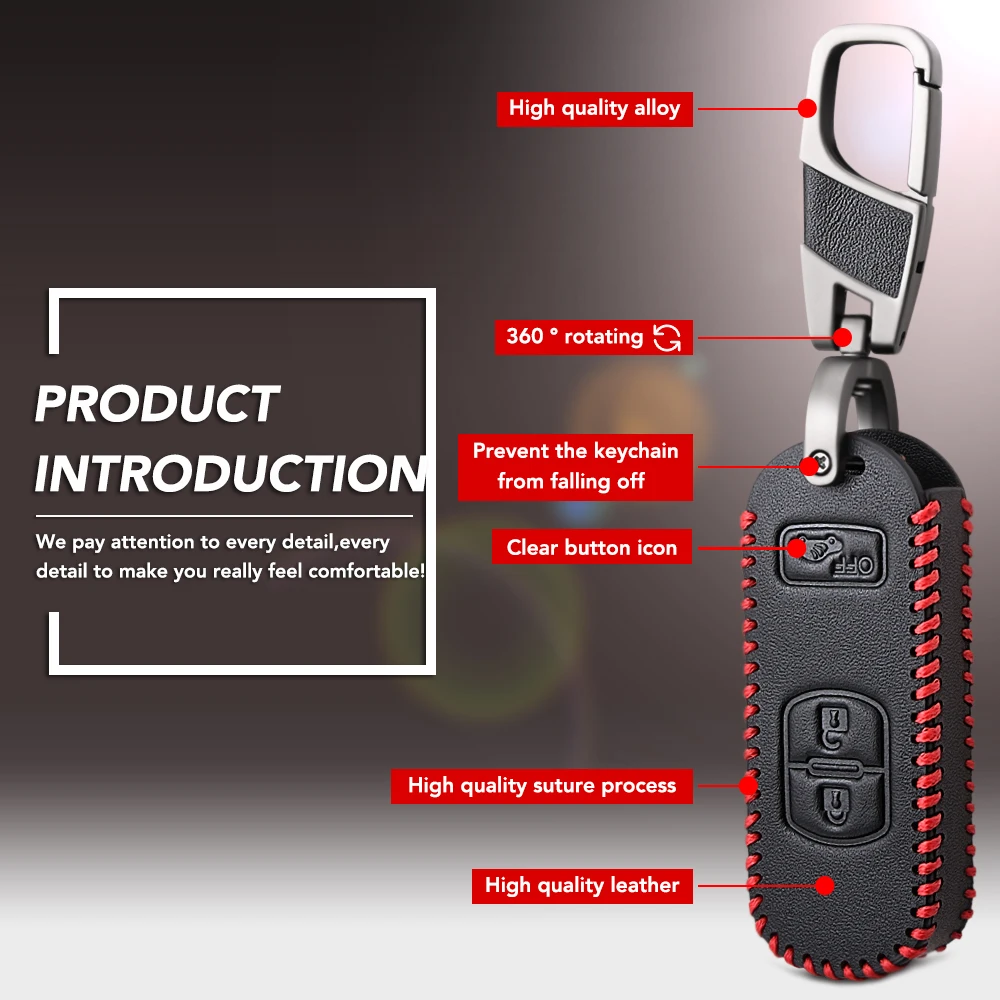 Чехол для автомобильных ключей из натуральной кожи Mazda 2 3 5 6 CX5 M2 M3 M5 M6 GT 2015 2016