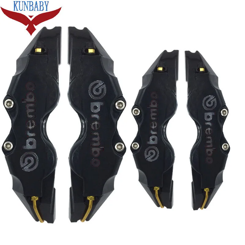 Black Kunbaby ABS пластик с хромированным Карбоновым Brembo логотип дисковый тормозной суппорт Чехлы Размер L/M/S модель 3 Автомобиль Стайлинг Новая мода - Название цвета: Black