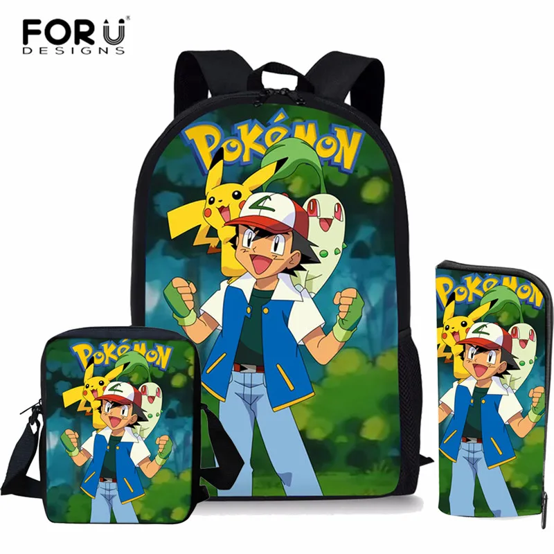 XM2651CED FORUDESIGNS/аниме рюкзак Pokemon Карманный Пикачу школьная сумка для девочек и мальчиков рюкзак для переноски детей Детский Рюкзак основной Sudent Рюкзак Книга сумка - Цвет: XM2651CED