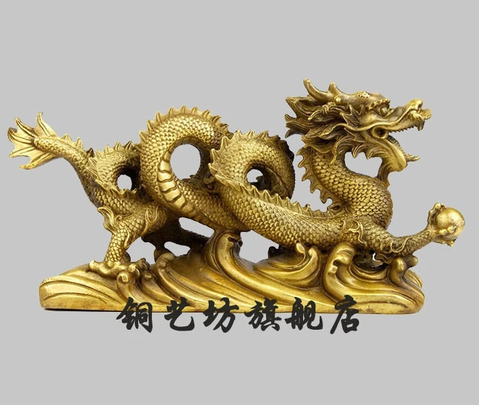 Искусственные животные скульптура Миф о богатстве Дракон жемчужная статуя | Дом