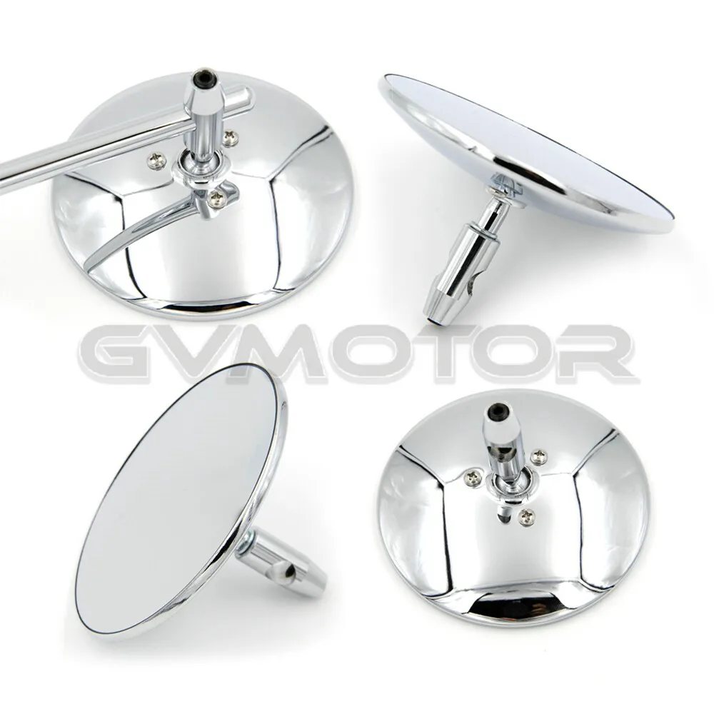 Винтажные черные/хромированные мотоциклетные зеркала 10 5 см M8 M10 зеркало заднего