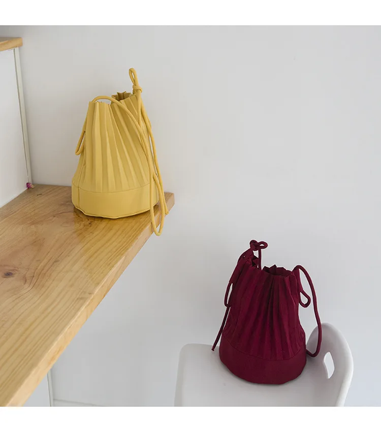 Высококачественные повседневные складные сумки-ведра Женская плиссированная