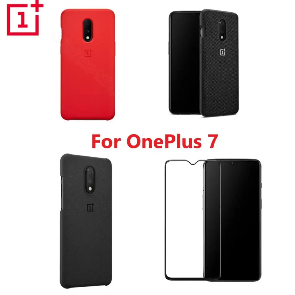 Официальный OnePlus 7 Чехол на заказ силиконовый песчаник нейлоновый бампер