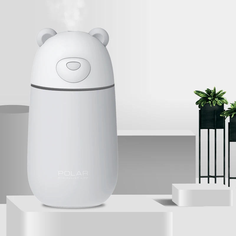EJOAI 300 мл Новый 3 в 1 Милый полярный медведь увлажнитель воздуха usb Ультразвуковой