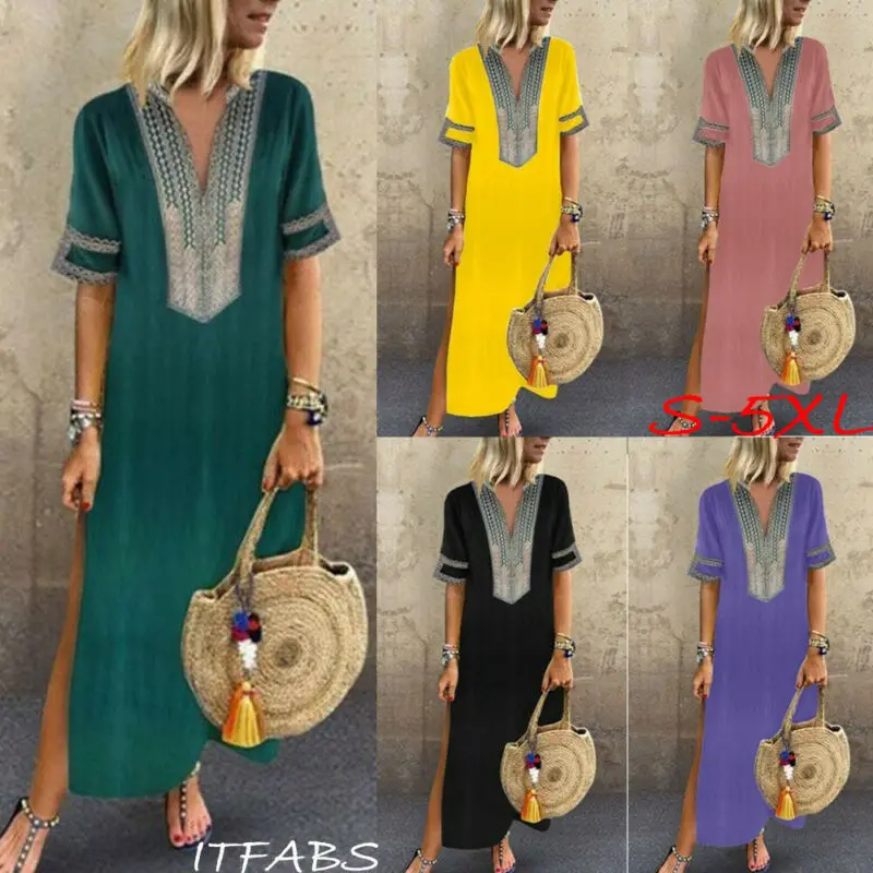 2019 vestidos de verano макси платье для девушек женское с принтом без рукавов Длинное