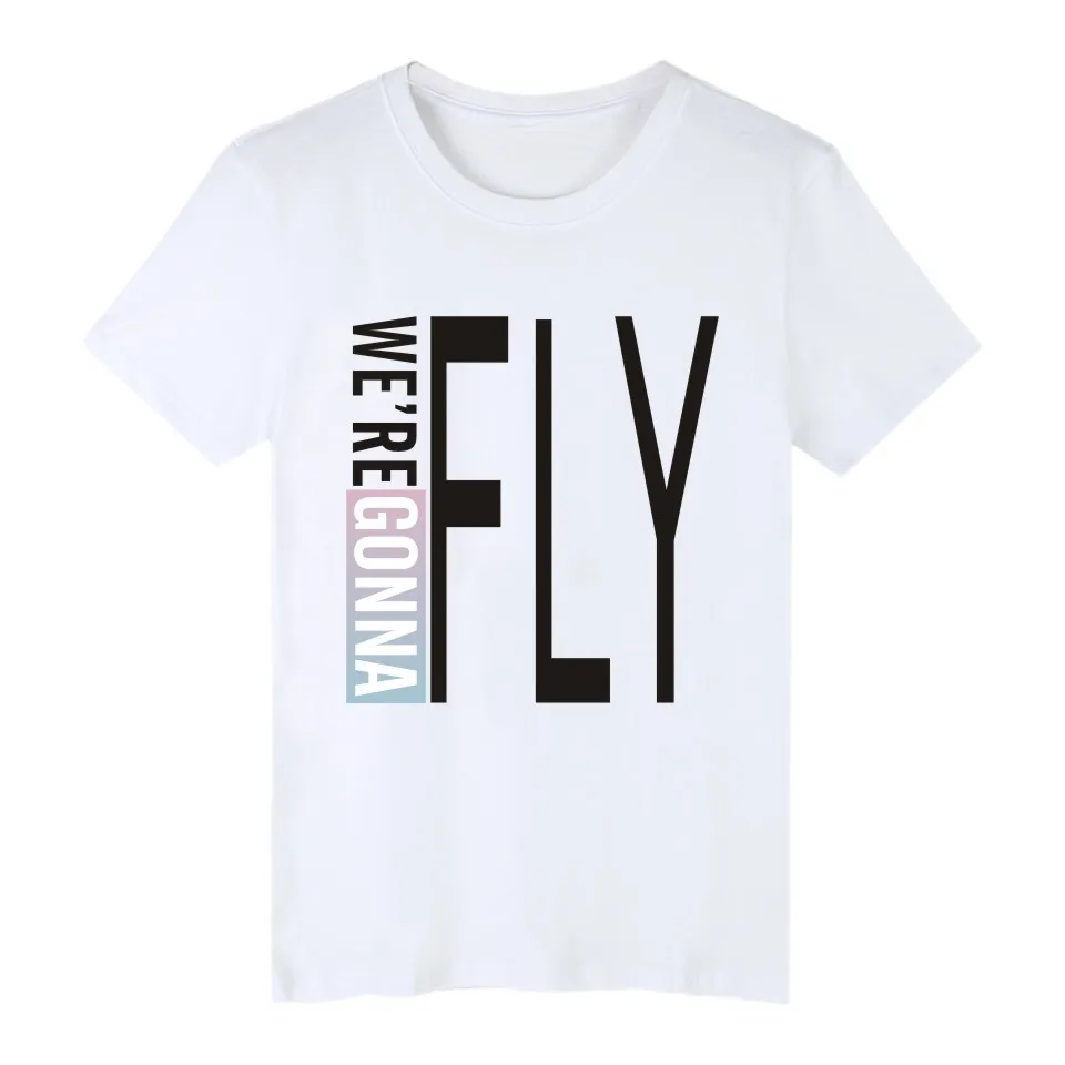Kpop GOT7 футболка с надписью FLY IN WE'RE gont в стиле хип-хоп хлопковая Короткими