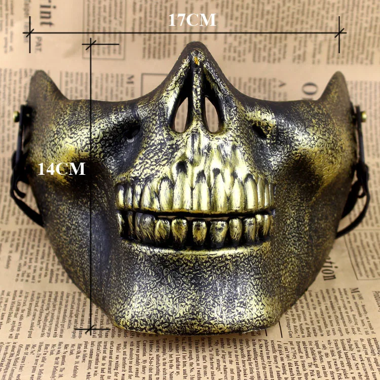 2017 New CS Skull Skeleton Airsoft Paintball Half Face Protective Mask For Halloween Gift 100pcs/lot | Дом и сад