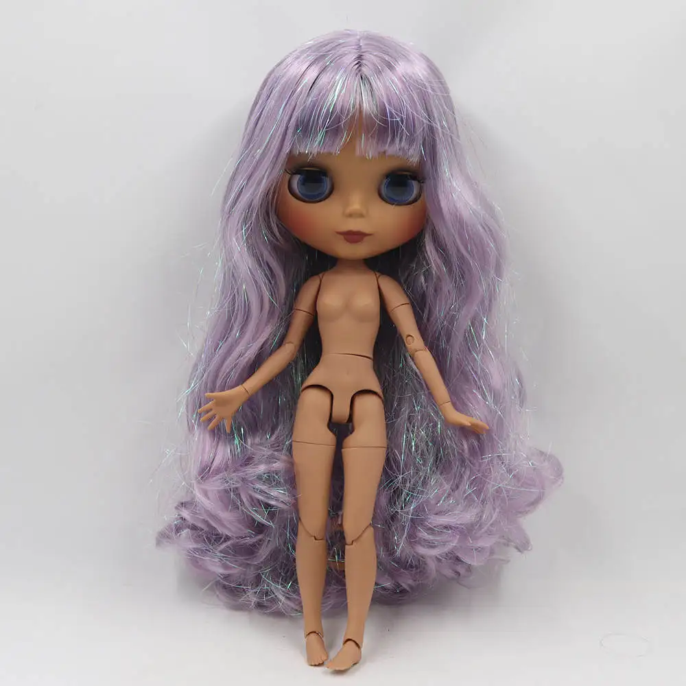 Белый ICY Fortune Days factory blyth кукла темная кожа суставное тело новое матовое лицо блестящие фиолетовые мягкие вьющиеся волосы DIY sd Подарочная игрушка - Цвет: Белый