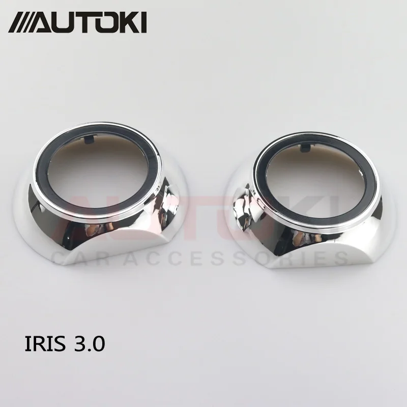

Free Shipping Autoki Top Quality Car Headlight retrofit Projector Lens High Temp Resistance Iris 3.0INCH Shroud black