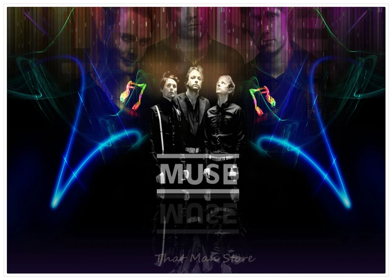 Muse Music Art Ретро Рок музыка ностальгия белая крафт-бумага декоративная живопись плакаты Наклейка на стену 42*30 см