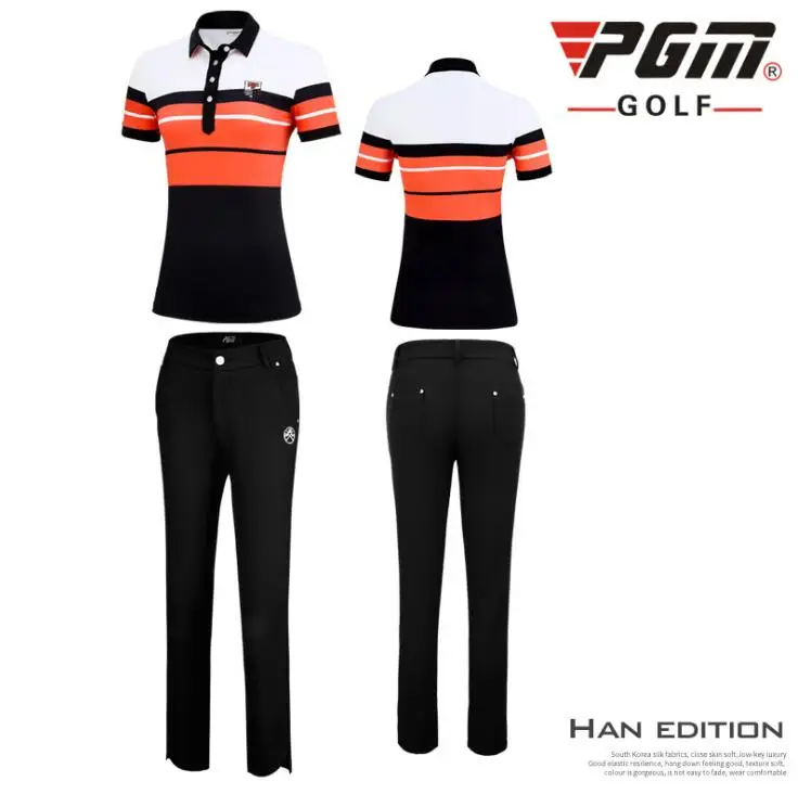 Новое поступление одежда для гольфа Женская Полосатая футболка с коротким