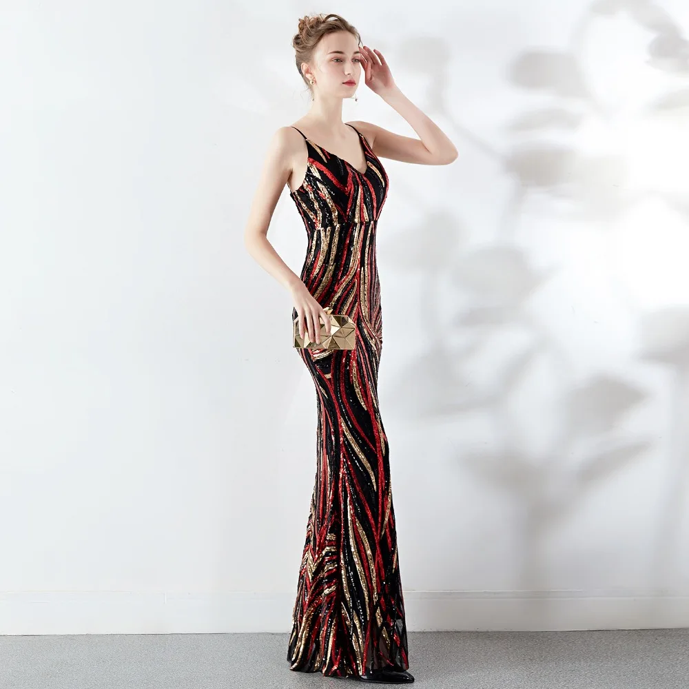 Sladuo пикантные Graciosa V образным вырезом площадках сделать Ombro блесток Vestidos Femininos