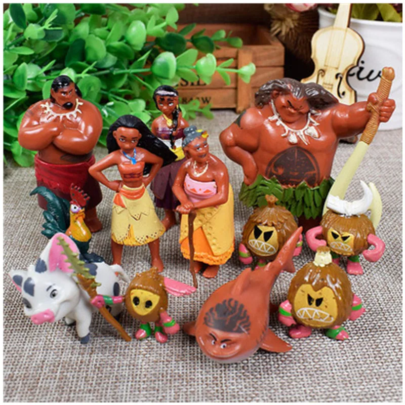 Disney 12 шт./лот новинка 3 5 7 см Conjunto figuitas Vaiana Аниме фигурки игрушки Moana Play Set|figure toy|action