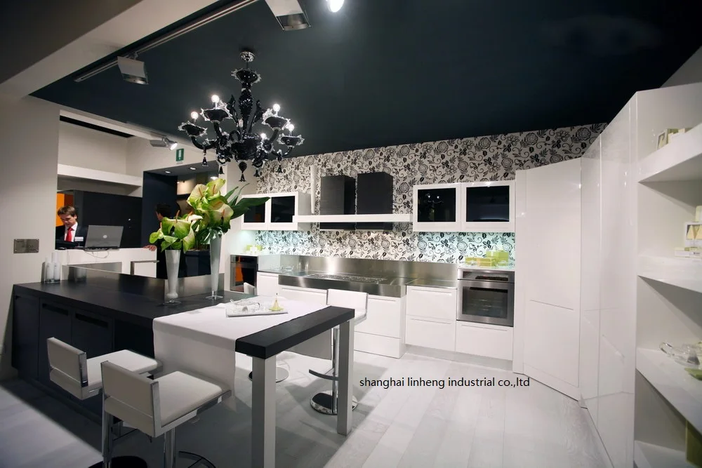 Современный глянцевый/лаковый кухонный шкаф (стандартный)|lacquer kitchen cabinet|kitchen