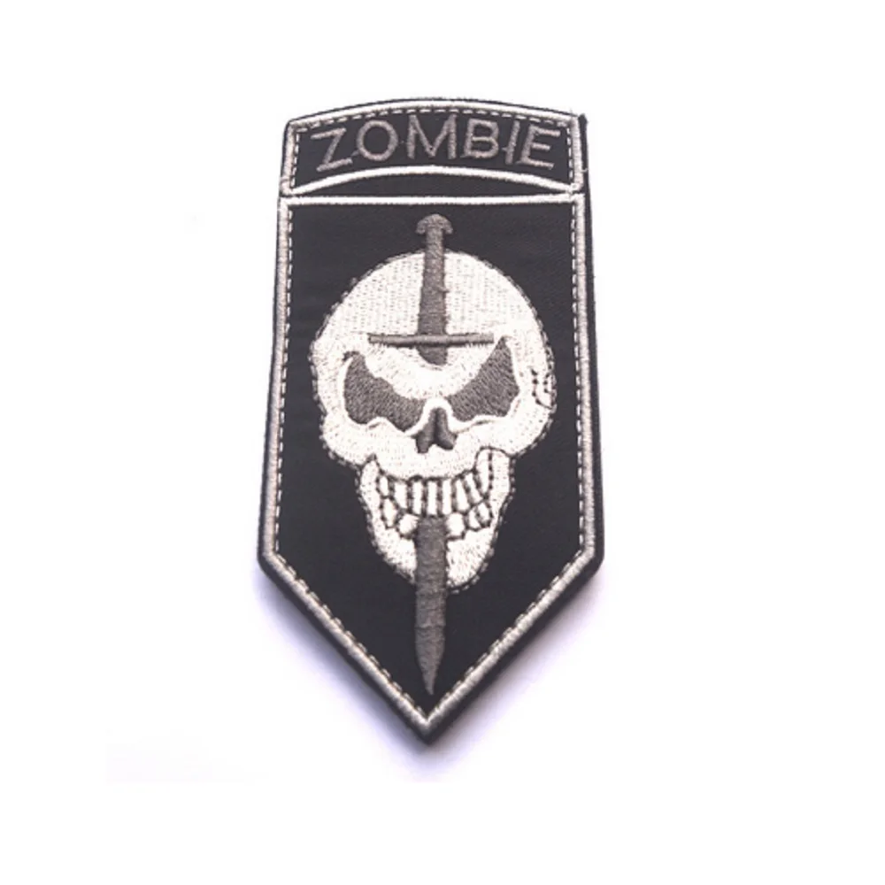 3D Embroidery Patches Loop And Hook Rank Stickers Zombie Hunter Tactical Team Chest Patch | Дом и сад