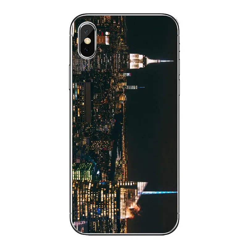 Мягкий прозрачный чехол Манхэттен Нью-Йорк City NIGHT USA для iPod Touch iPhone 4 4S 5 5S 5C SE 6 S 7 8 X XR