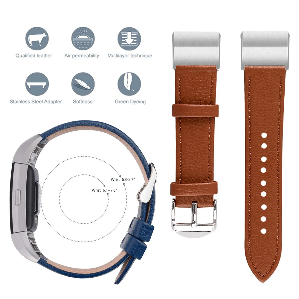 Цветной кожаный ремешок для смарт-часов для Fitbit Charge 2, сменный ремешок для наручных часов, для браслета Fitbit Charge 2, умные аксессуары