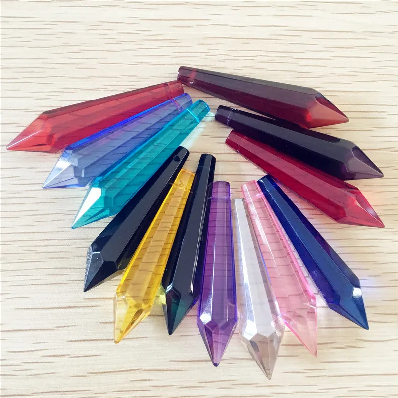 Аметист оптовая продажа 60 мм блестящая хрустальная люстра сосулька капли