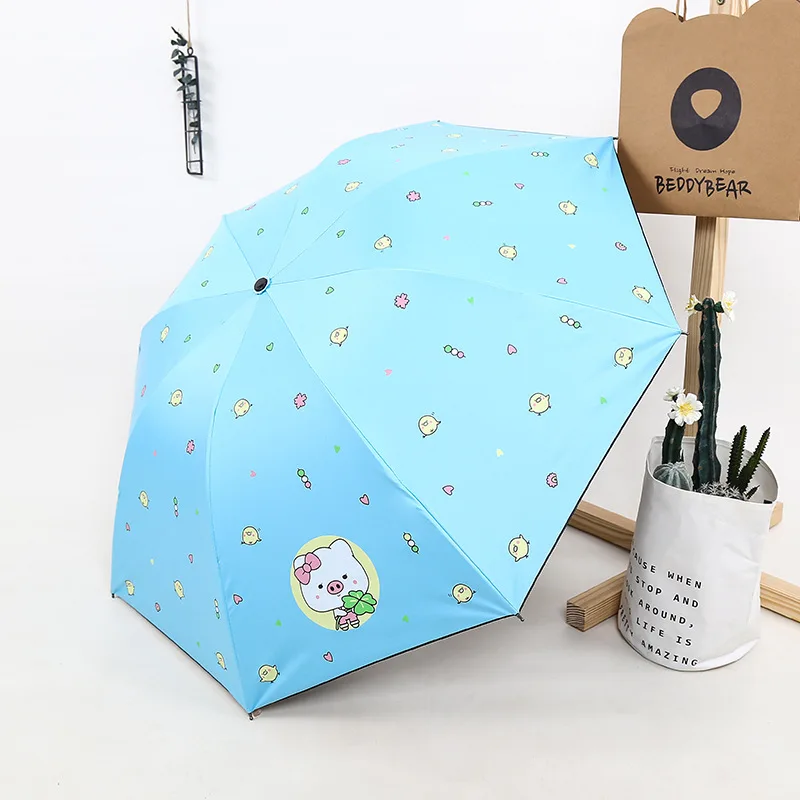 

YADA Cartoon Pig Child Umbrella Folding Charm Children Rain Women uv Animal Umbrella For Women Windproof Patio Umbrellas YS628
