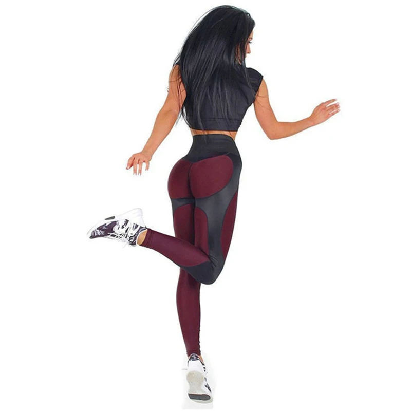 SALSPOR Women Patchwork Push Up Workout Leggings Elastic Slim Bodybuilding Leggins Female High Waist Quick Dry Legging | Женская одежда