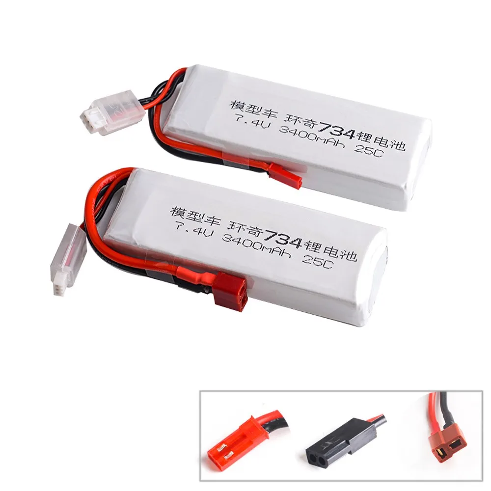 

1pcs 7.4V 3400MAH 25C 2S li-po battery for HuanQi 734A/SUBO BG1513 1:16 RC car/Boat