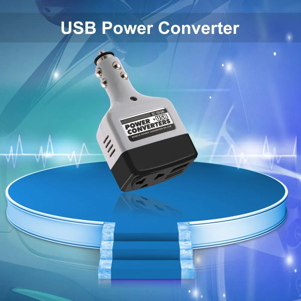 Новинка 2019 автомобильный адаптер инвертора питания DC 12/24 V к 220 V/USB 6 Автомобильное
