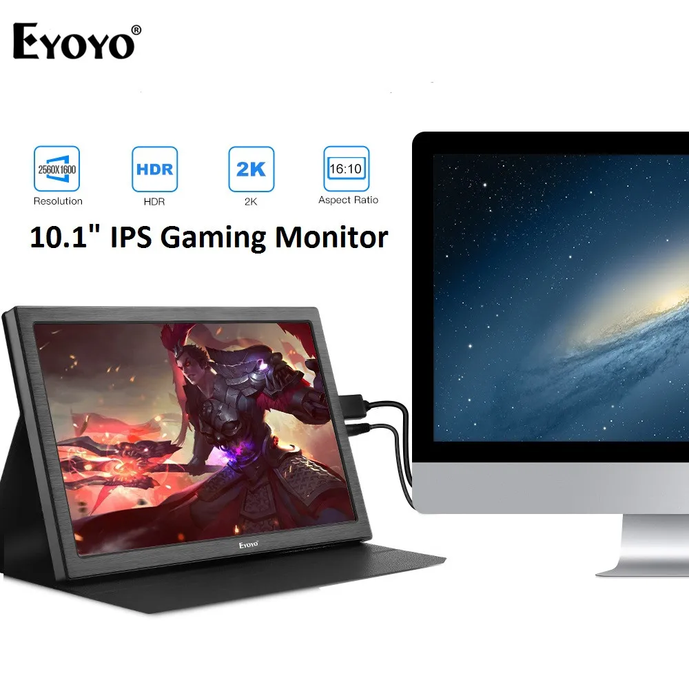 Eyoyo EM10T 10 &quotips портативный HDMI игровой монитор 2560x1600 Высокое разрешение для ПК