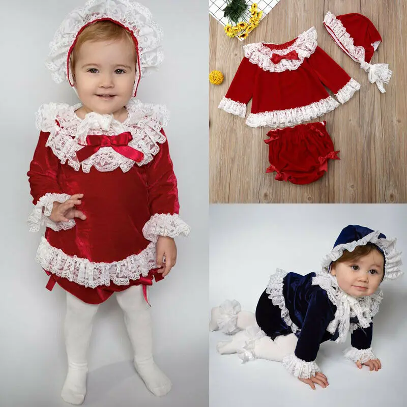 Набор одежды для новорожденных девочек Pudcoco из золотистого бархата с цветочным