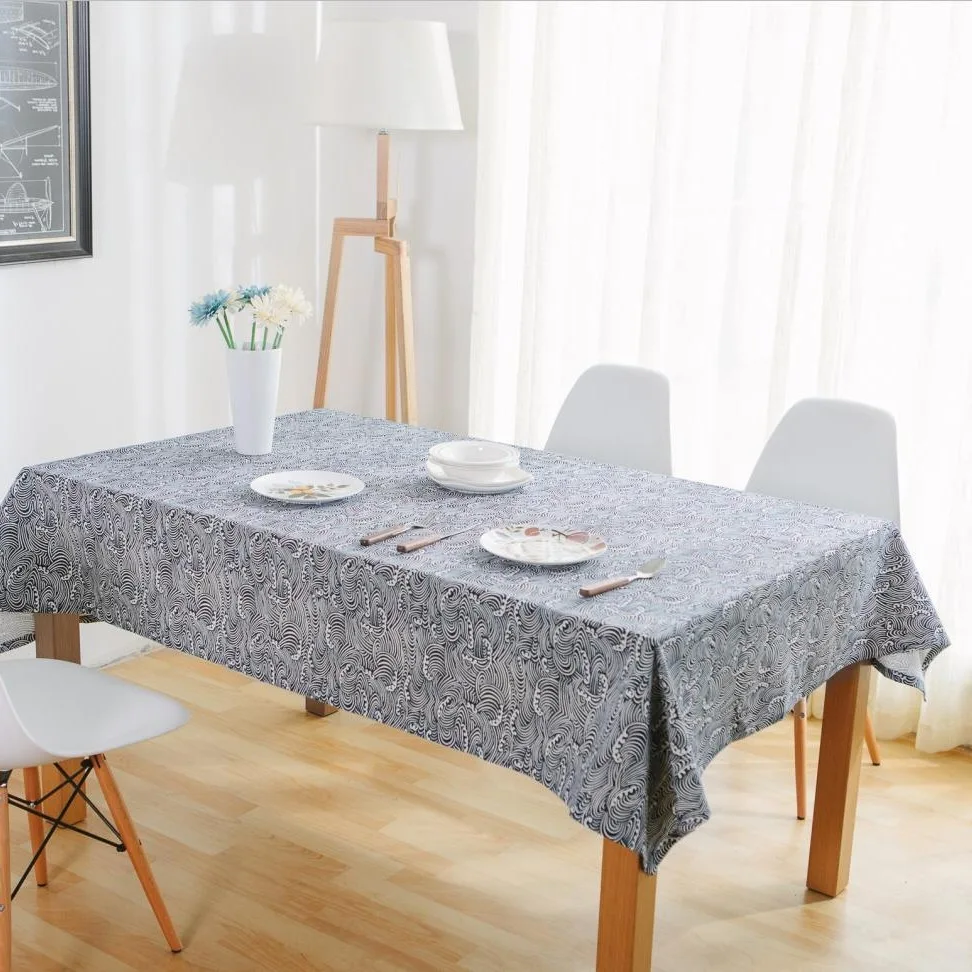 Недорогая скатерть в японском стиле с рисунком морских волн|table cover|table clothtable cloth