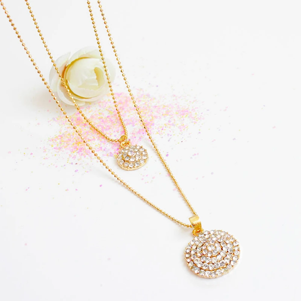 Yunkingdom новые золотые круглые хрустальные камни стильное ожерелье серьги модные