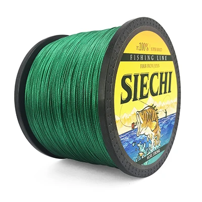 SIECHI 8 нитей, японская супер прочная ПЭ плетеная леска, многонитевая леска, 1000 м, плетеная нить, 8 плетеных лесок, 20 фунтов-88 фунтов - Цвет: Green