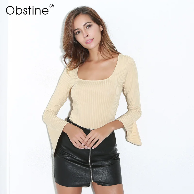 Новинка весны и осень-зима О-образным вырезом хаки с расклешенными рукавами