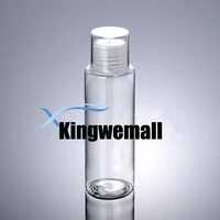 300pcslot 120ml High Grade PET Plastic Container Transparent Bottle with Double Lids For Cosmetic Packaging FTH42