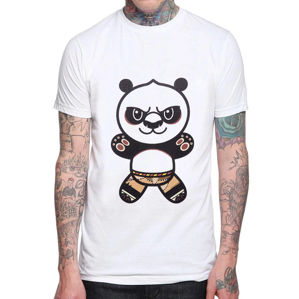 

2019 Funny panda Men T-Shirt Short Sleeve Cotton Casual T Shirt Hipster Cartoon Printed Mens Tee O-Neck Summer Tops Clothing