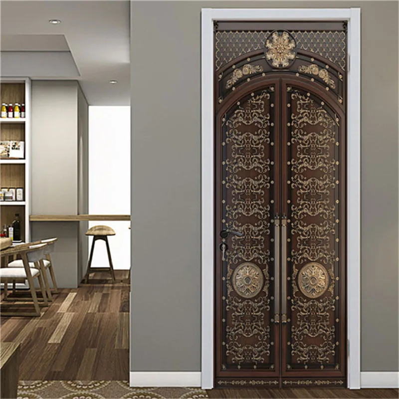 Угловая наклейка на дверь лестницы 3D водонепроницаемые обои украшение дома