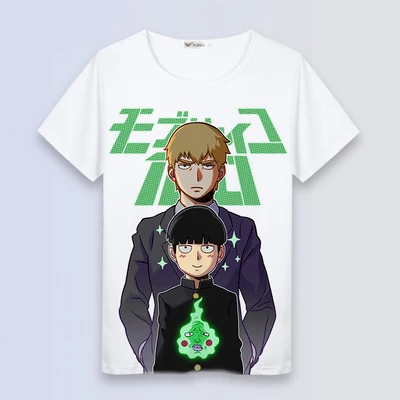 Аниме Mobu Saiko Hyaku Psycho 100 футболка с коротким рукавом Косплей унисекс футболки