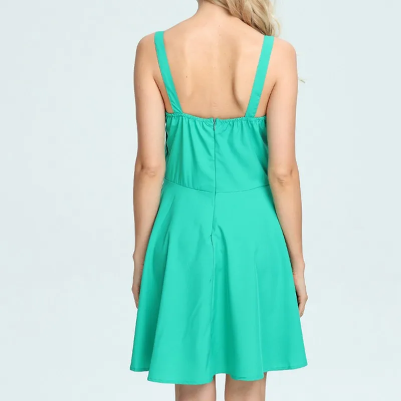 PLAMTEE Спагетти Ремень 2017 Новый Apperal Женщины Платья Bodycon Рукавов Повязку Зеленое