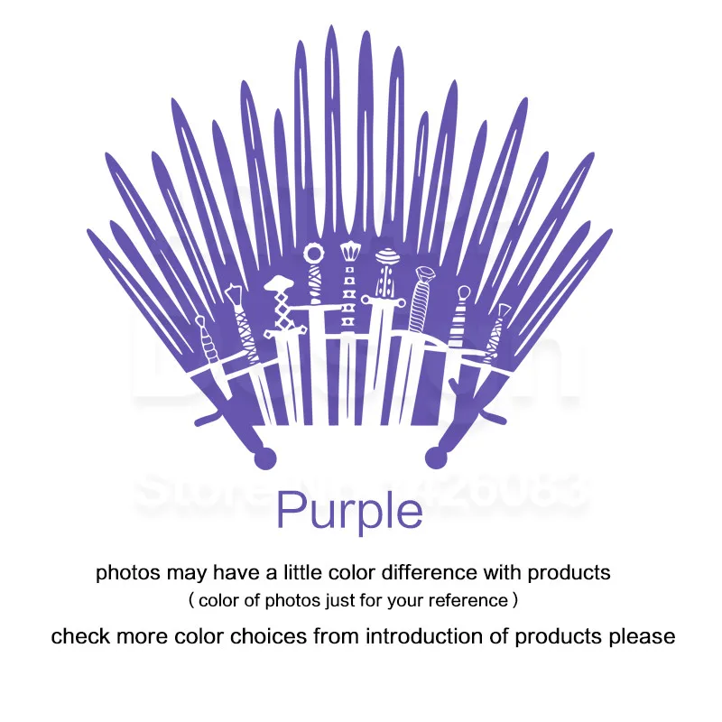 Purple Искусство дизайн туалетный Декор виниловые железные троны Наклейки на стены съемные мечи сиденье украшение дома водонепроницаемый король шаблон стикер - Цвет: Purple