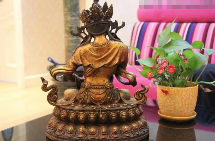 ZSR S3153 15 буддизм медная бронза Белая Тара Гуань Инь Кван-Инь Bodhisattva Будда статуя B0401