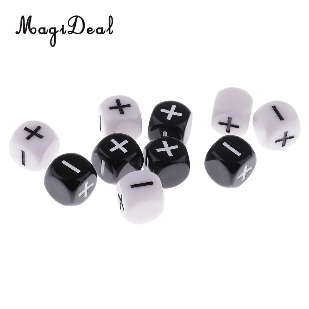 10 шт. пластиковые 6 сторонние игральные кости минус плюс D6|plastic dice|high quality diceparty dice |