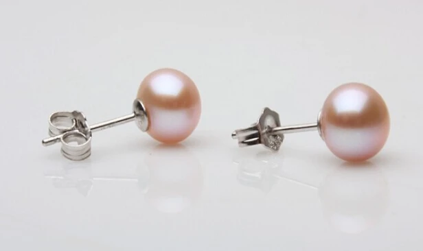Natural Freshwater Pearl Earrings 6-7mm hot sale cheap 925 sterling silver stud earrring | Украшения и аксессуары