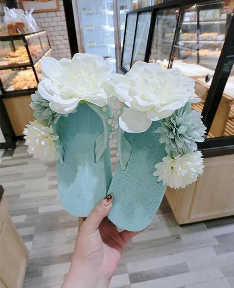HAHAFLOWER/пляжные сандалии женские шлепанцы сезон лето Цвет зеленый красивая обувь