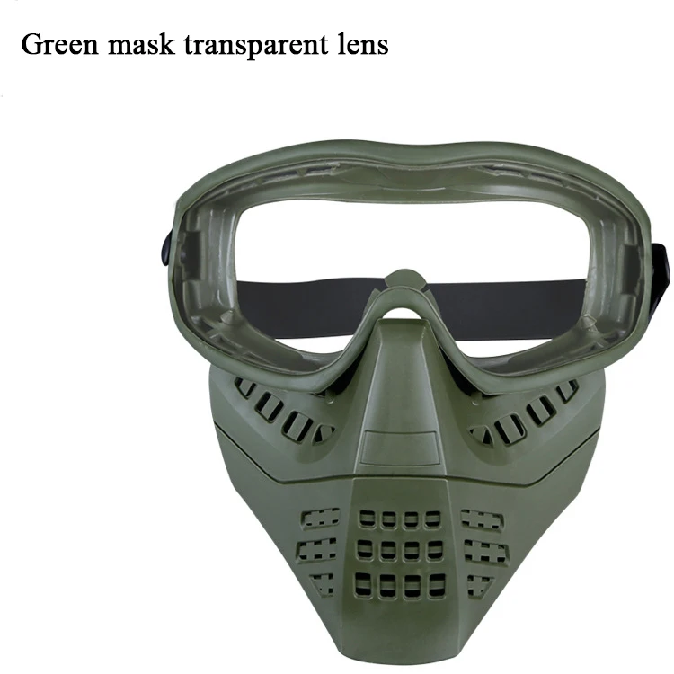 green mask transpare Тактическая Военная маска для пейнтбола на открытом воздухе защитный полный уход за кожей лица маска Объектив CS игры камуфляжная, с расцветкой Мультикам съемки маски - Цвет: green mask transpare